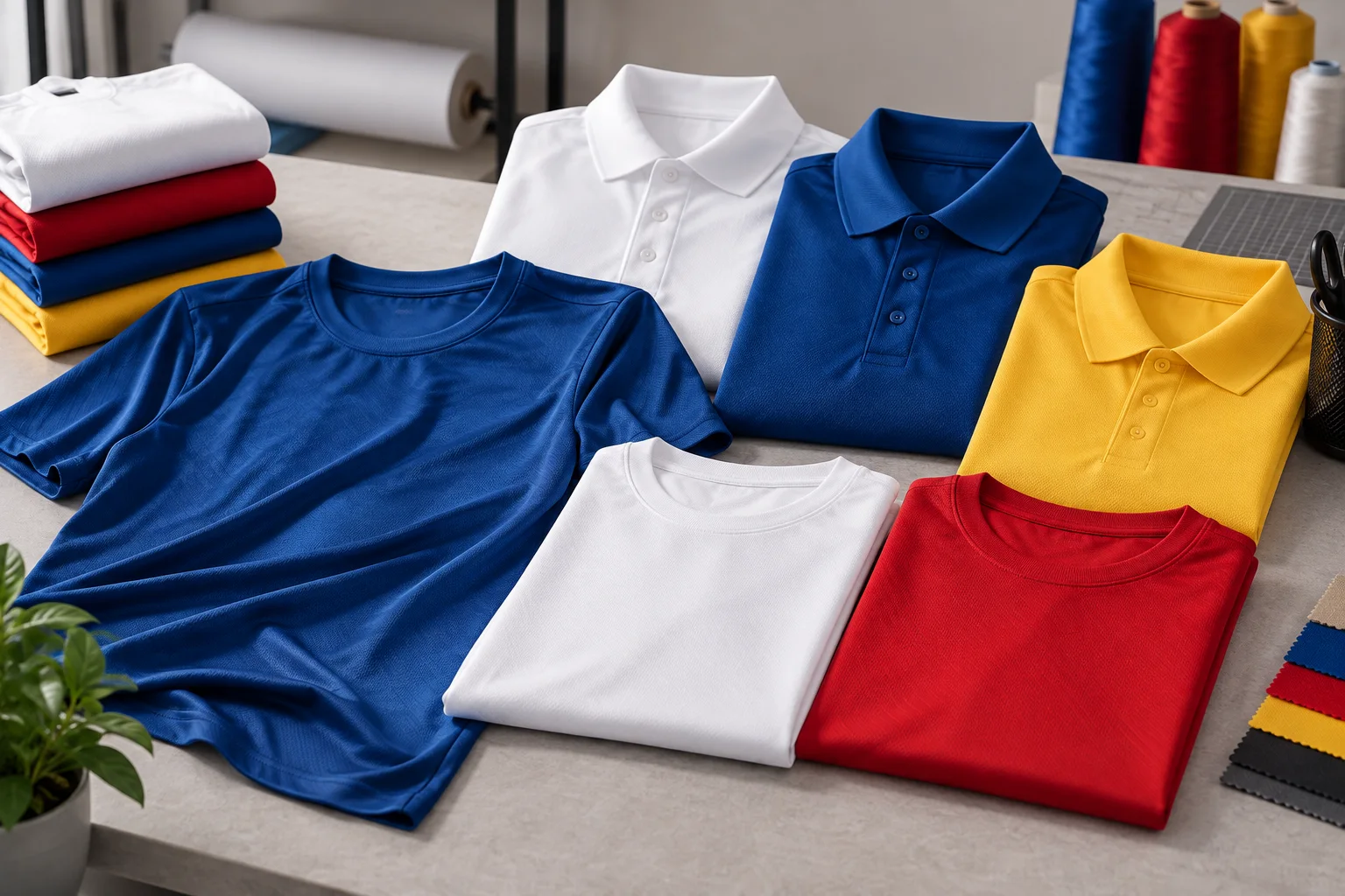 Playeras de distintos modelos y colores listas para personalizar